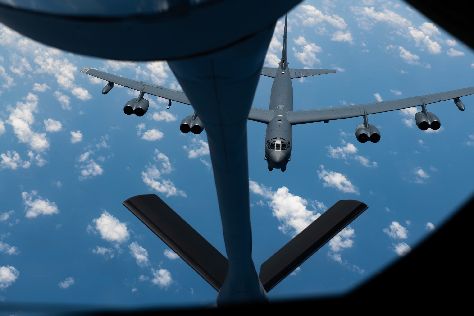 A U.S. Air Force B-52 Stratofortress supports a mission in the Indo-Pacific region, April 16, 2023. The U.S. remains committed to peace and prosperity throughout the Indo-Pacific alongside our Japanese allies, together acting as the cornerstone of regional peace and security and presenting an ironclad defense of Japan. (U.S. Air Force photo by Senior Airman Cedrique Oldaker)