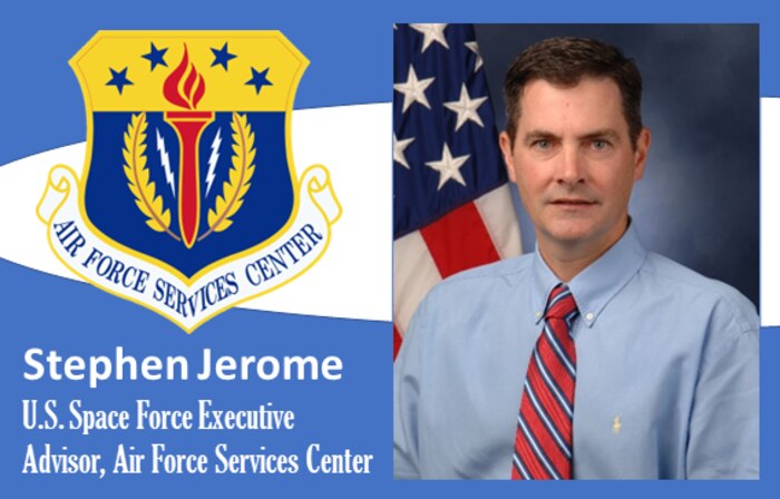 official photo of Stephen Jerome with AFSVC shield