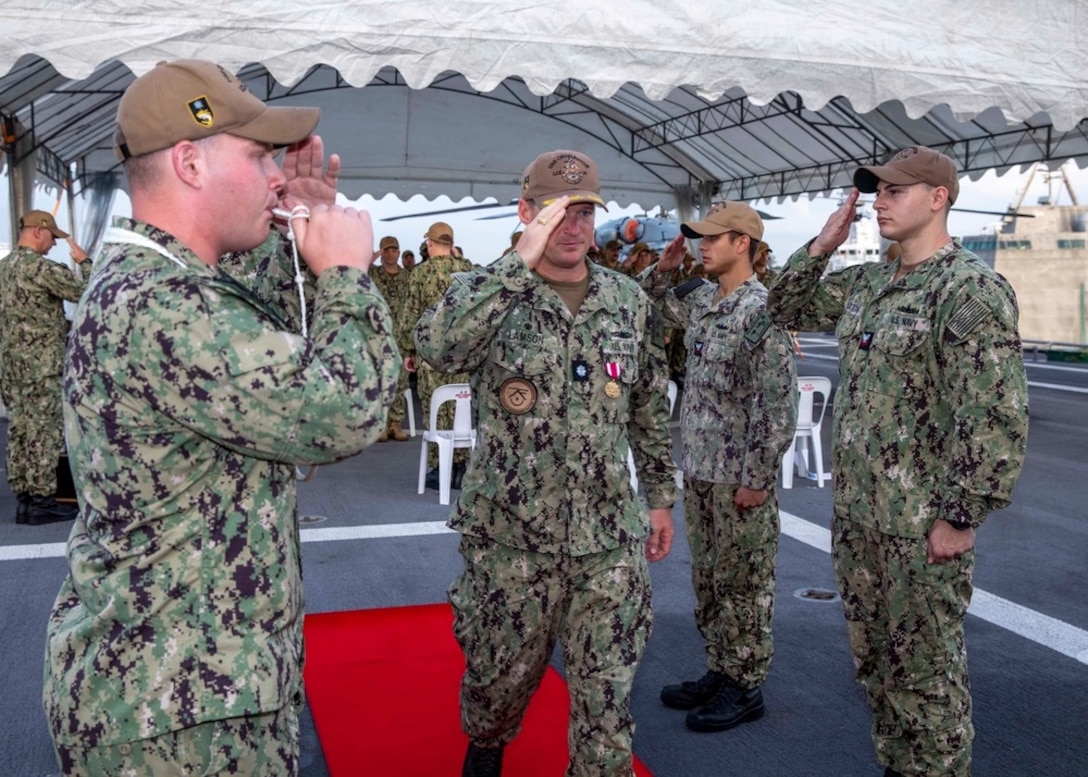 USS Charleston hosts a change of command ceremony for gold crew’s ...
