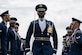 U.S. Air Force Capt. Brian Johnson of the U.S. Air Force Honor Guard Drill Team completes the gauntlet during a performance at the Joint Services Drill Exhibition, April 14, 2023, Washington Monument, Washington, D.C. The Drill Team is an elite unit of 25 Airmen who train, on average, five days a week for eight to ten hours per day to obtain their level of mastery. (U.S. Air Force photo by Kristen Wong)