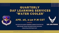 AETC and USAF logos on blue background with gold lettering