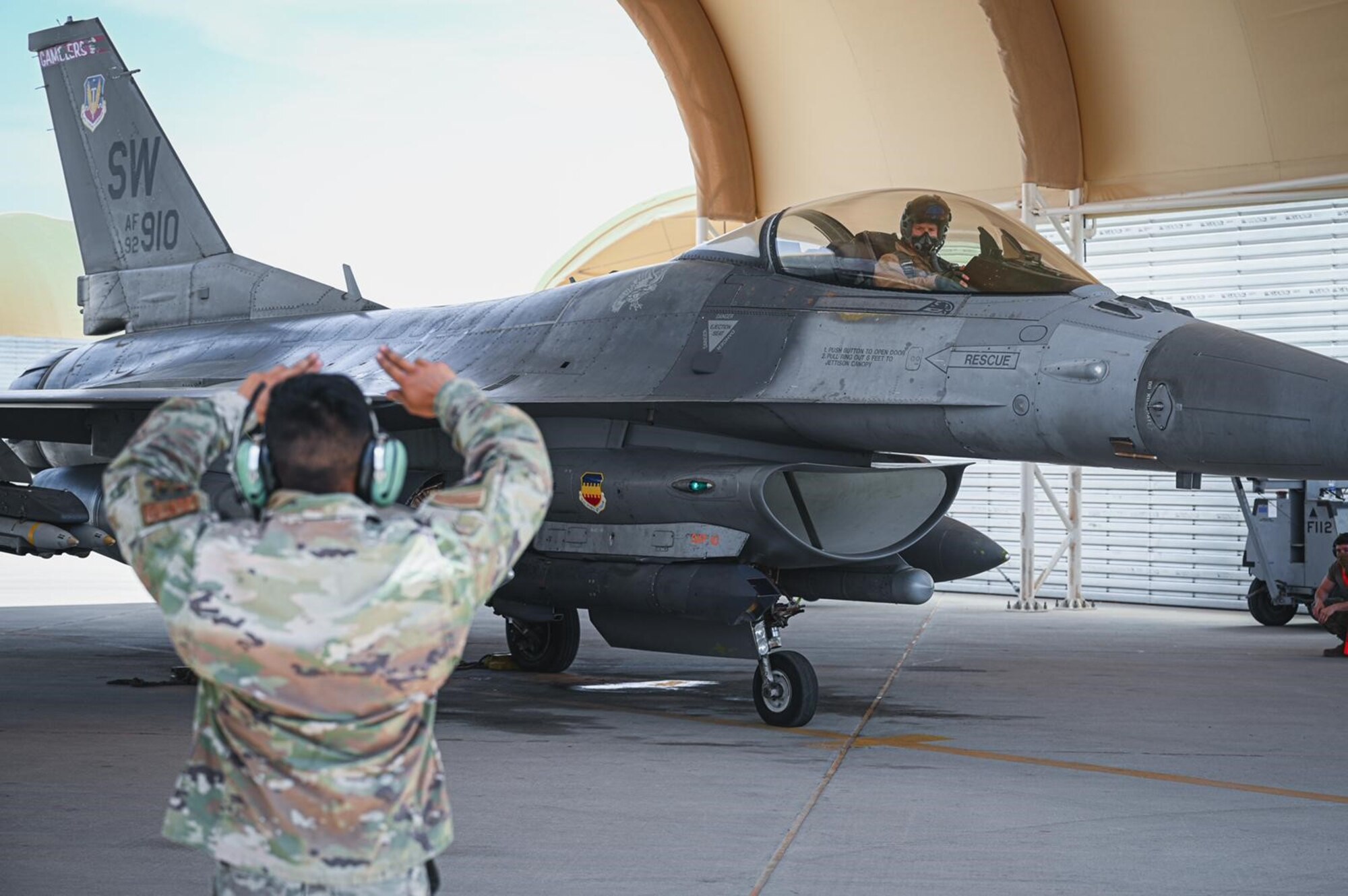U.S. Air Force Lt. Gen. Alexus Grynkewich, 9th Air Force (Air Forces Central) commander, prepares for flight at Prince Sultan Air Base, Kingdom of Saudi Arabia, Apr. 4, 2023. During the mission, the general flew over airspace in Syria, in support of Operation Inherent Resolve and the Coalition service members deployed in the region who work with Syrian Democratic Forces to battle the Islamic State in Iraq and Syria. Since the beginning of March, Russian aircraft have violated deconfliction protocols, which were established between the Coalition and Russia to avoid miscalculations and potentially dangerous encounters in the airspace in 2019, 63 times. (U.S. Air Force photo by Staff Sgt. Micah Coate)