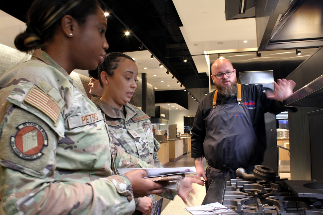 Talking over an imperial stove top.