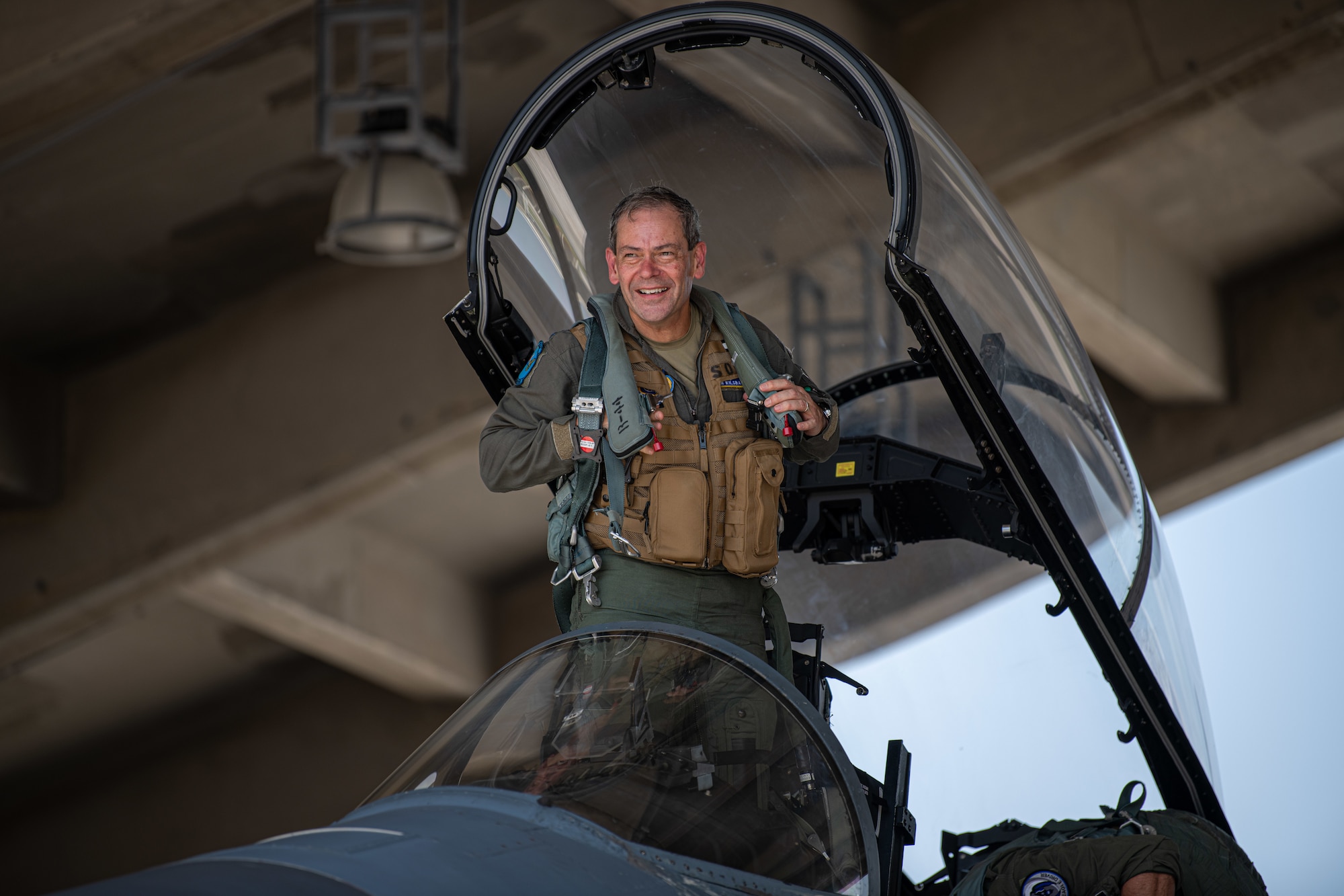 Airman returns from a flight.