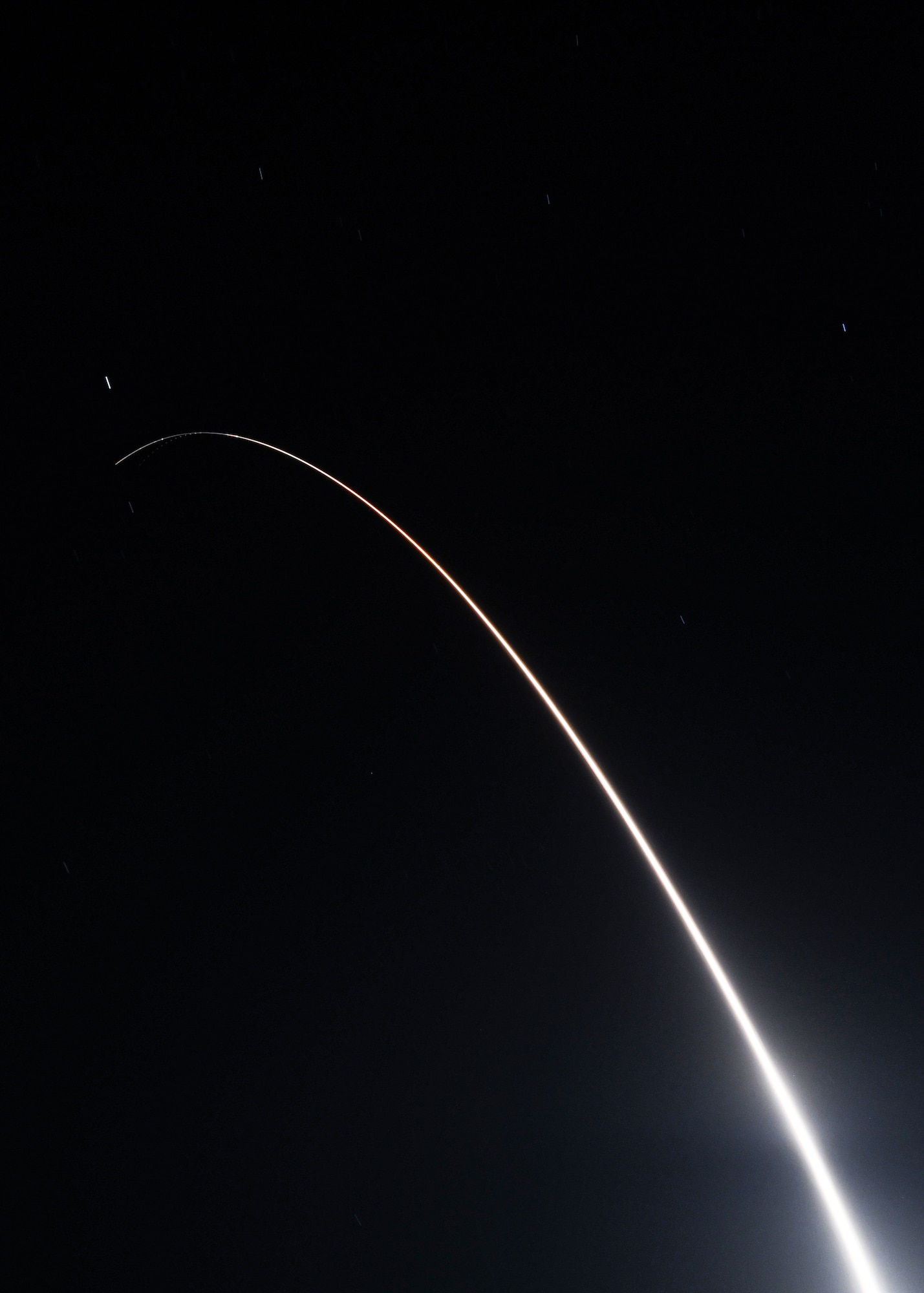 An operational test launch of an Air Force Global Strike Command unarmed Minuteman III intercontinental ballistic missile was conducted today, April 19, 2023, at 5:11 a.m. Pacific Time, from Vandenberg Space Force Base, California. The missile used in GT-246 launched in the early hours of the morning with a launch command delivered from the Air Launch Control System on a Navy E-6 TACAMO, which stands for “take charge and move out.”

This test launch is part of routine and periodic activities intended to demonstrate that the United States’ nuclear deterrent is safe, secure, reliable and effective to deter twenty-first century threats and reassure our allies.  Such tests have occurred over 300 times before, and this test is not the result of current world events. (U.S. Air Force photo by Airman 1st Class Ryan Quijas)