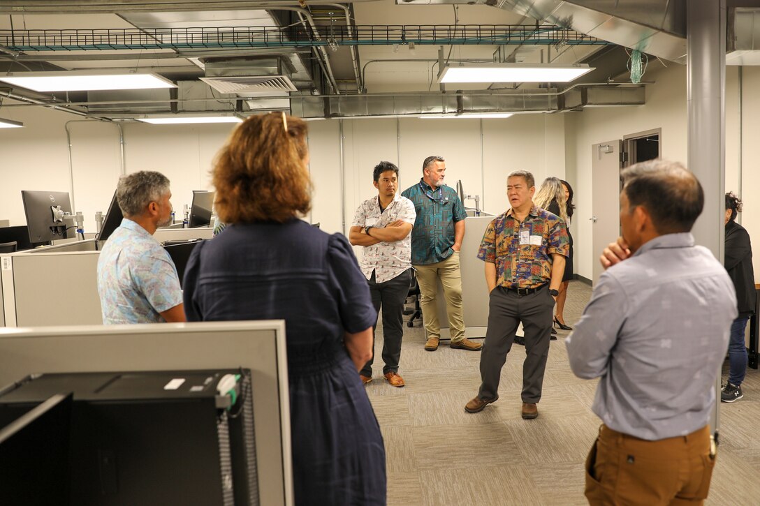 FORT SHAFTER, Hawaii - Hawaii educators explored new opportunities for their students to work with the military in the tech industry during a tour of the Pacific Enterprise Defense (PED) center, April 6, 2023.