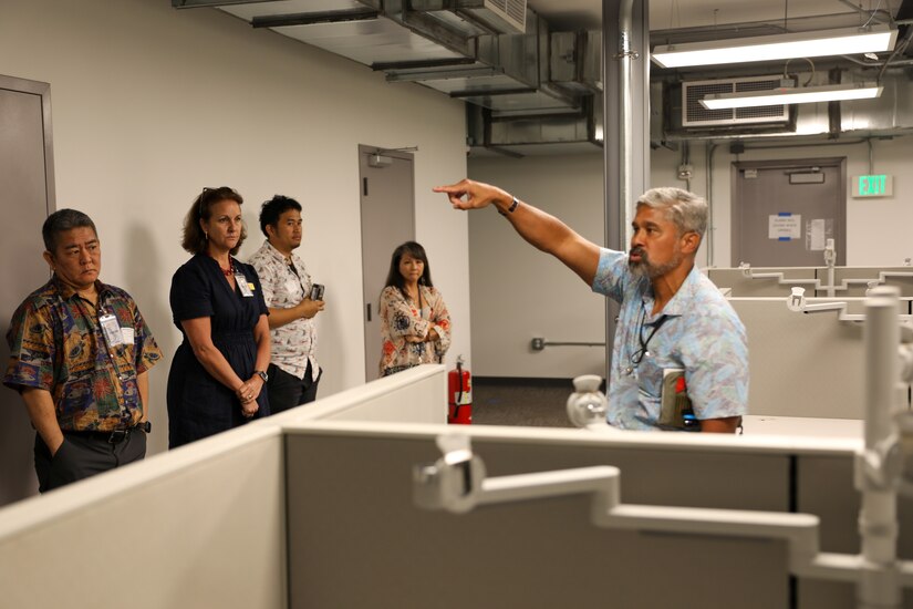 FORT SHAFTER, Hawaii - Hawaii educators explored new opportunities for their students to work with the military in the tech industry during a tour of the Pacific Enterprise Defense (PED) center, April 6, 2023.