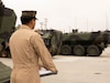 U.S. Marine Sgt Jonathan Alvarez, an evaluator with the Amphibious Combat Vehicle Transition Training Unit, watches an ACV at Marine Corps Base Camp Pendleton, California, Apr. 11, 2023. The ACV TTU is composed of a cadre of experienced assault amphibian Marines working to create a standardized program to certify Marines to operate and maintain ACVs. As part of a Headquarters Marine Corps initiative, once operational, the ACV TTU will certify ACV crewmembers, vehicle commanders, maintainers, and unit leadership on the safe operation, maintenance, supervision, and employment of the ACV.