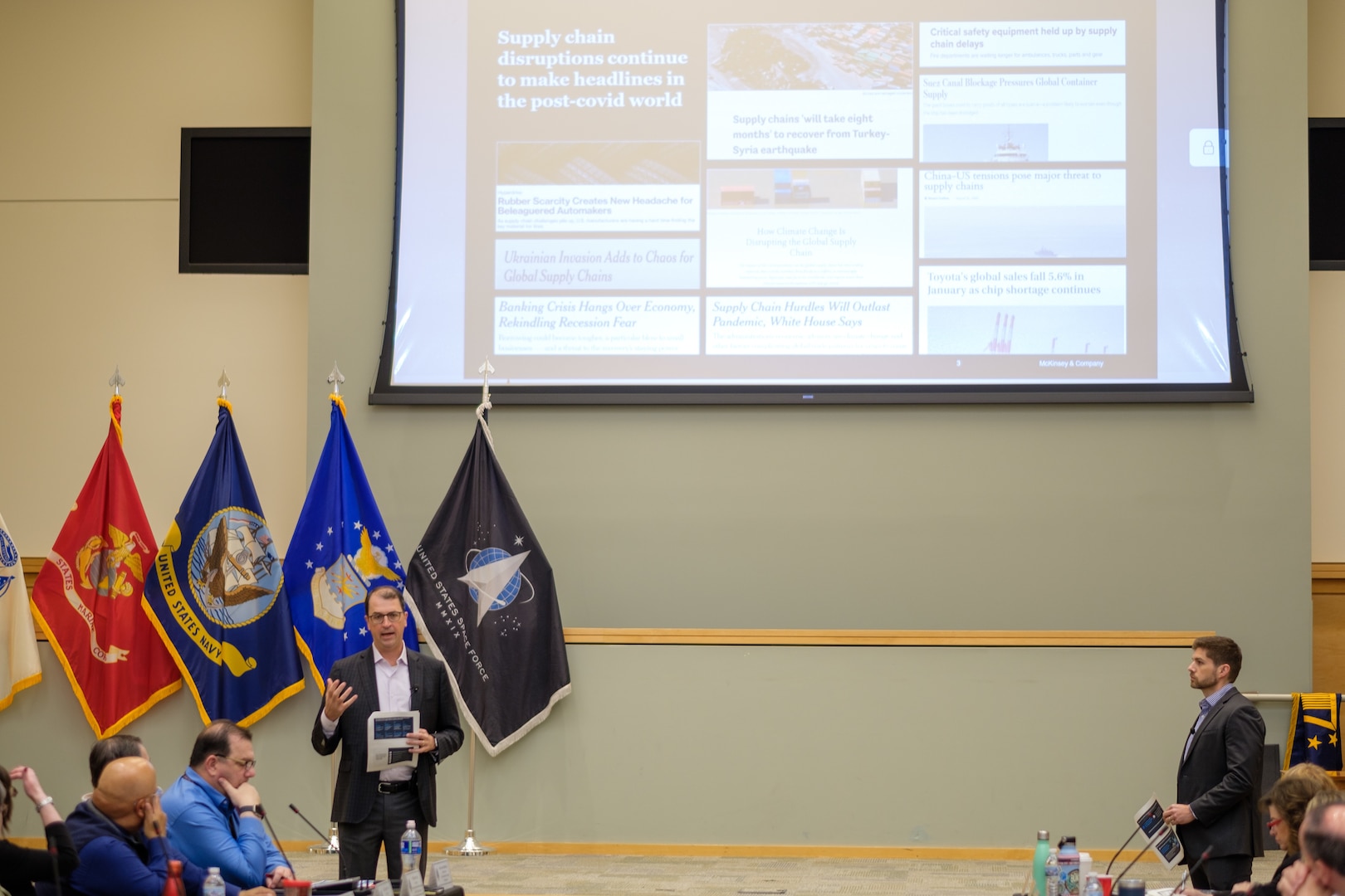 Defense Logistics Agency Troop Support kicked off a two-day Senior Leader Strategic Planning Session today in Philadelphia. The event began with McKinsey & Company, a New York-based global management consulting firm, presenting about industry trends and market conditions followed by an interactive discussion on growing business. Breakout discussions were also held on the topics of: emotional intelligence; and understanding and managing conflict.