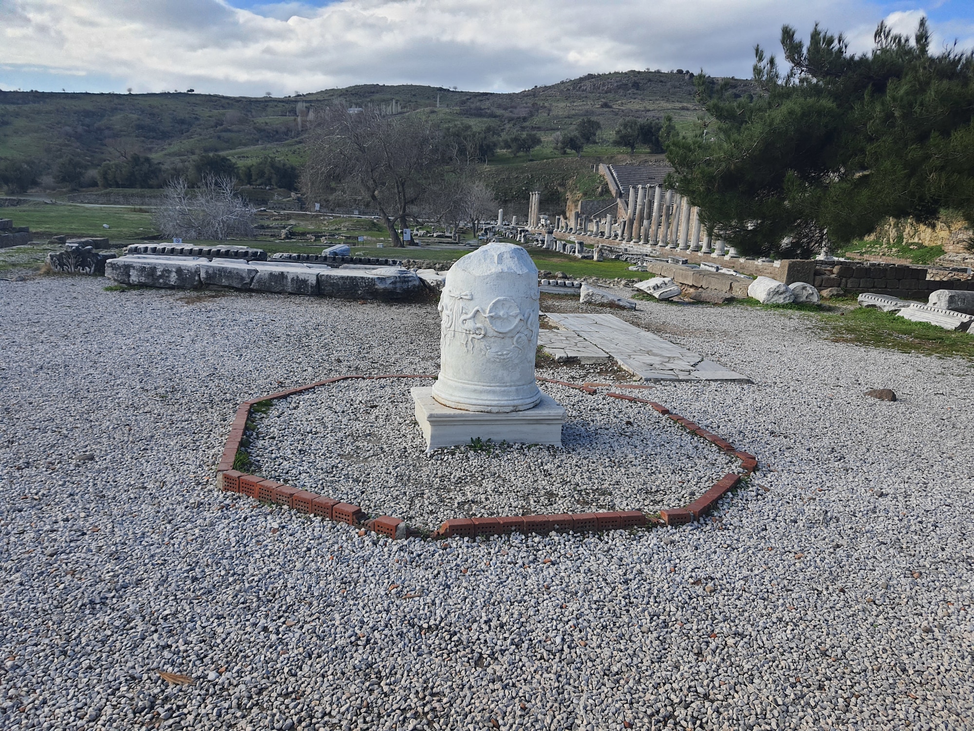 The Serpent Column, symbol of Medicine, located at the entrance of the Asclepion in Pergamon, Türkiye, the city of many firsts, Jan. 21, 2023.