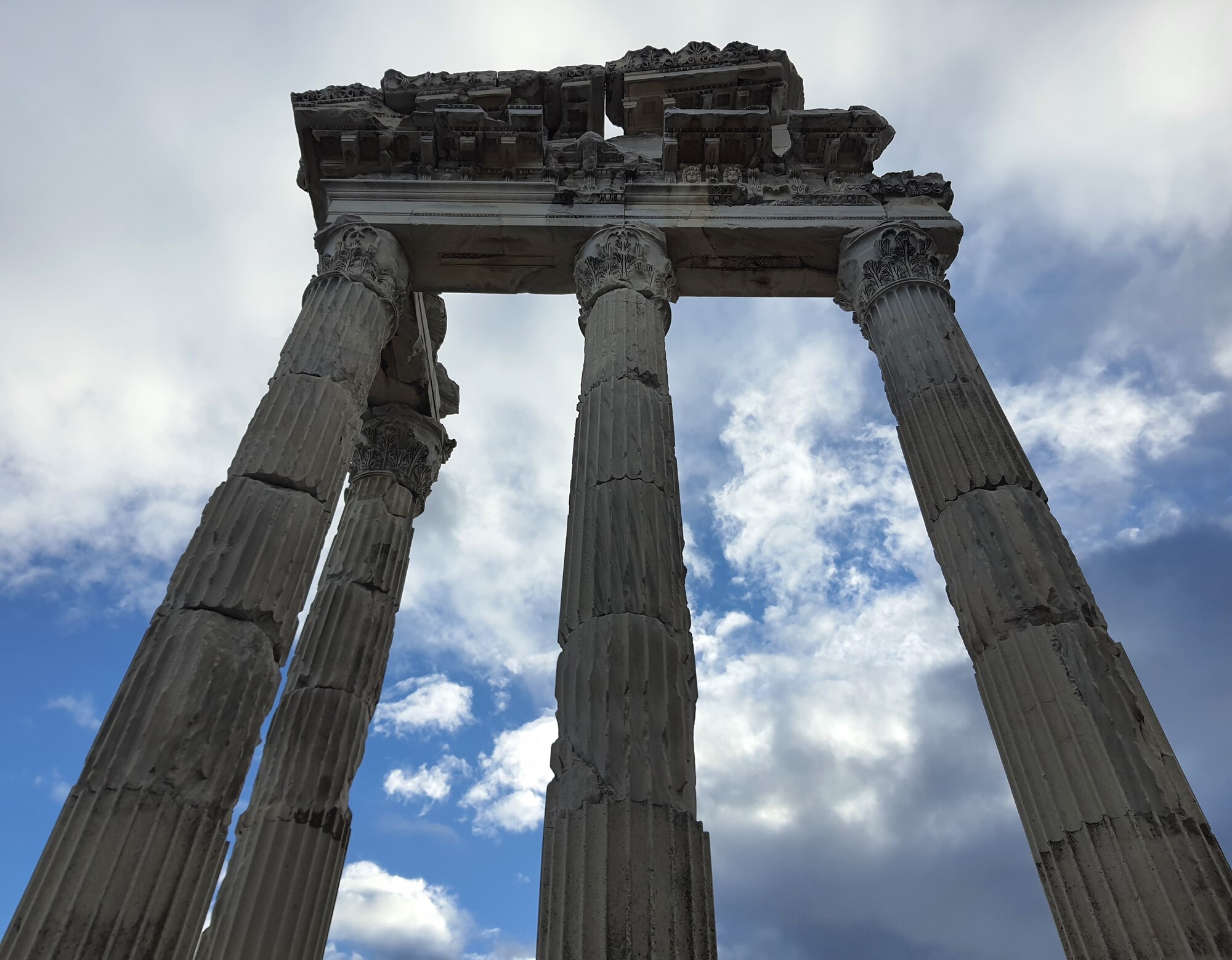 A view of the Trajan Temple in Pergamon, Türkiye, the city of many firsts, Jan. 21, 2023.