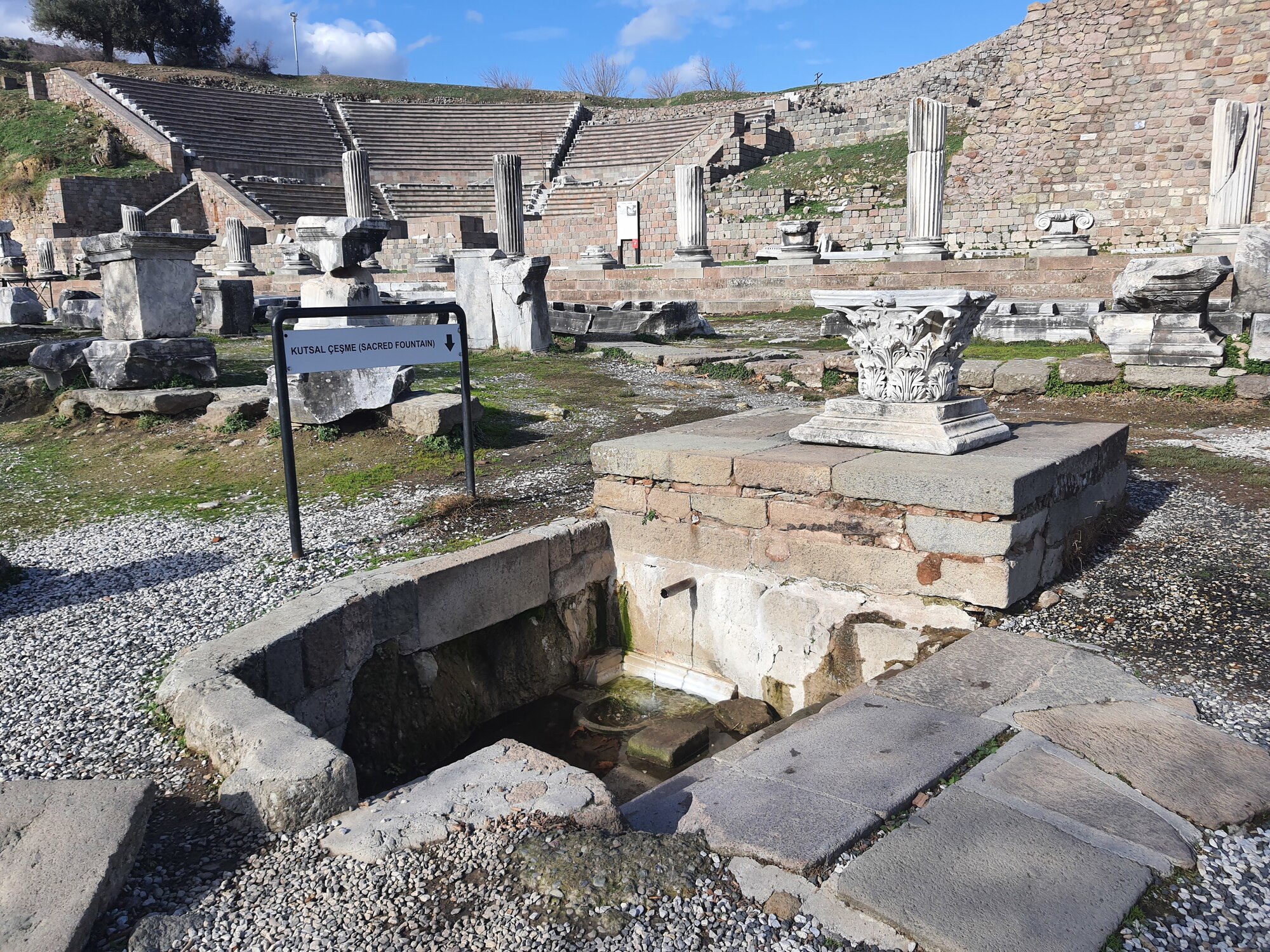 A view of the sacred fountain at the healing center of Asclepion in Pergamon, the city of many firsts, Jan. 21, 2023.