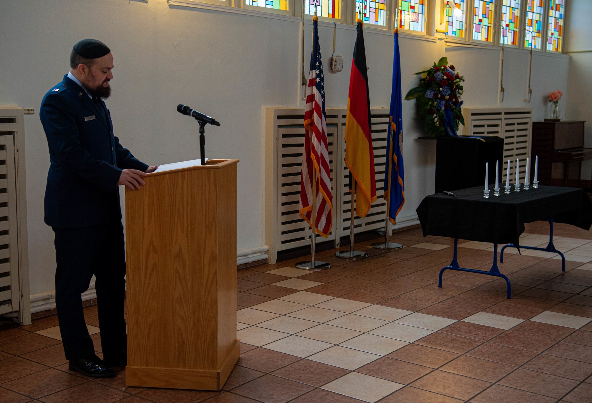 A Rabbi gives a speech
