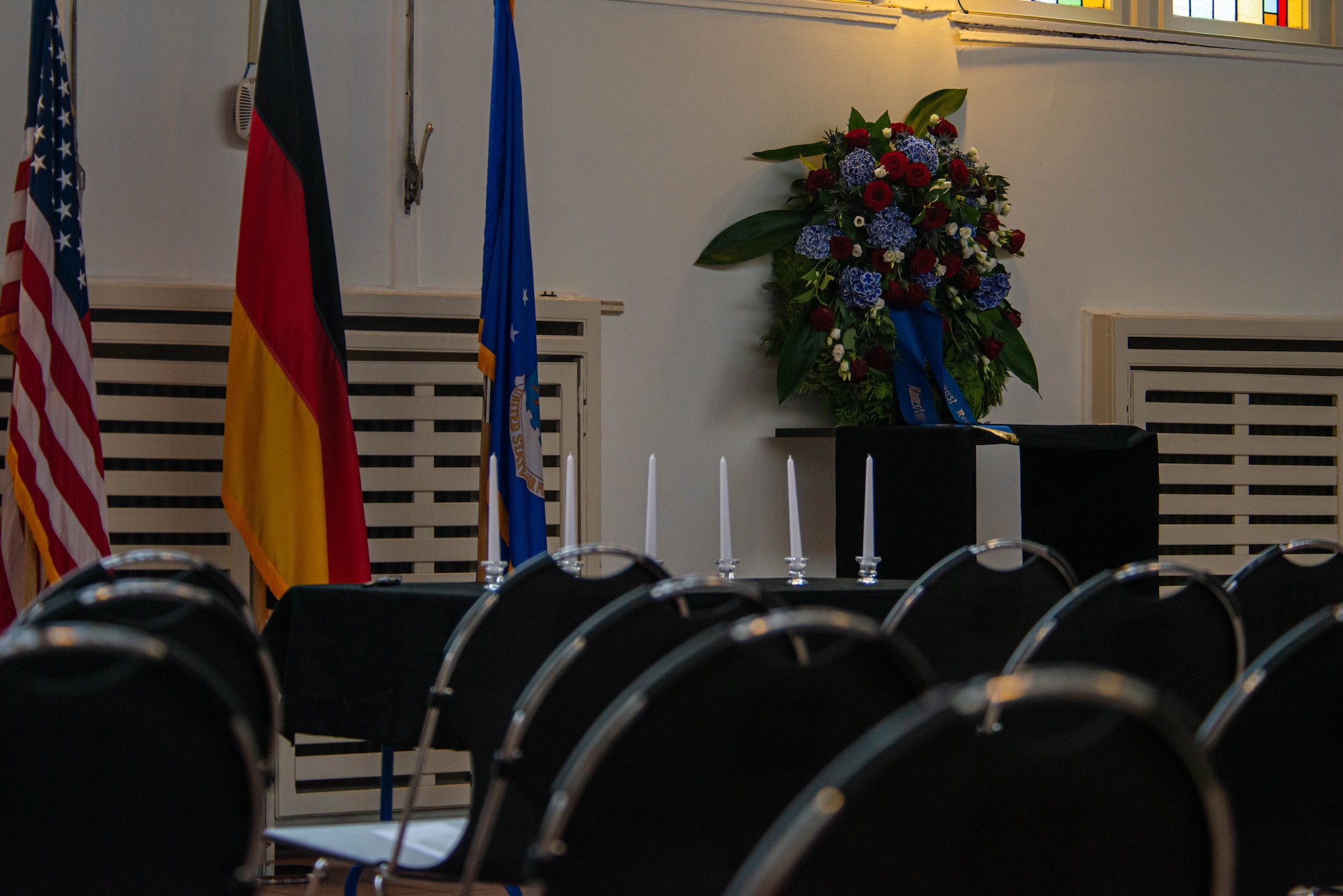 Chairs wait to be filled before a ceremony