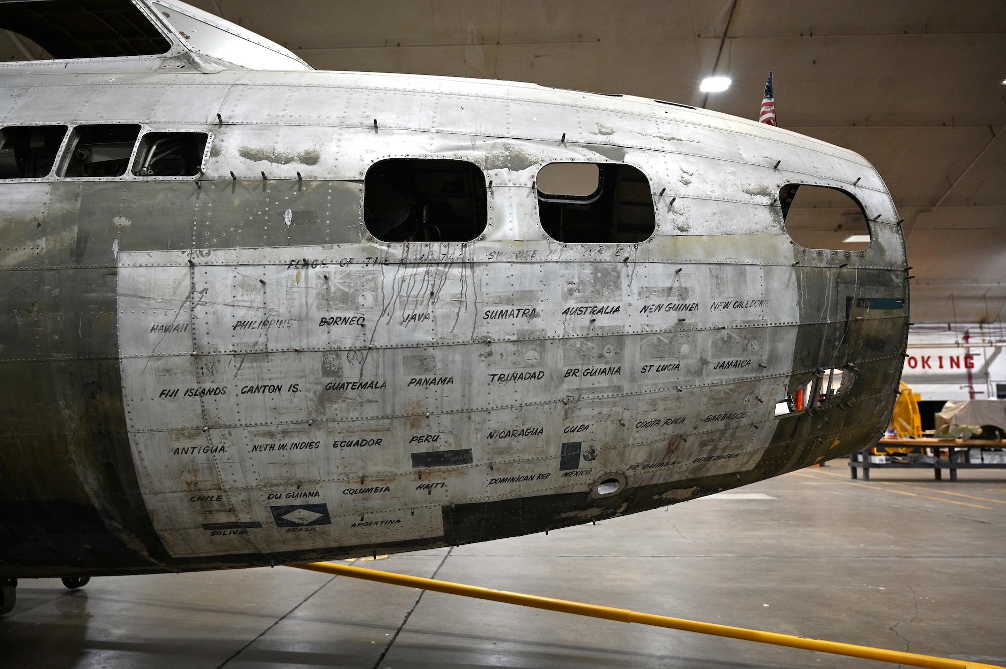 Boeing B-17D "The Swoose" restoration photo April 2023.