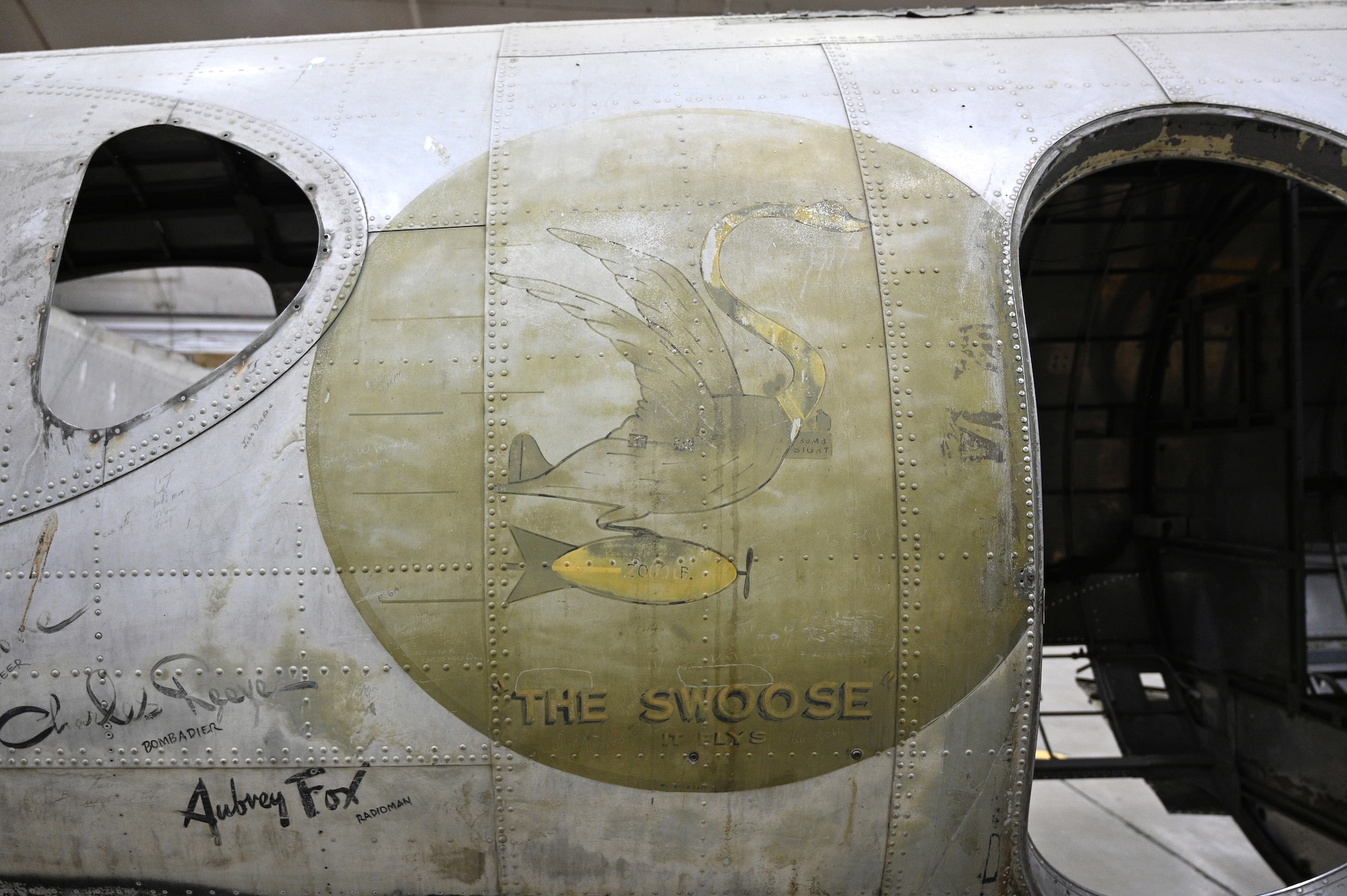 Boeing B-17D "The Swoose" restoration photo April 2023.