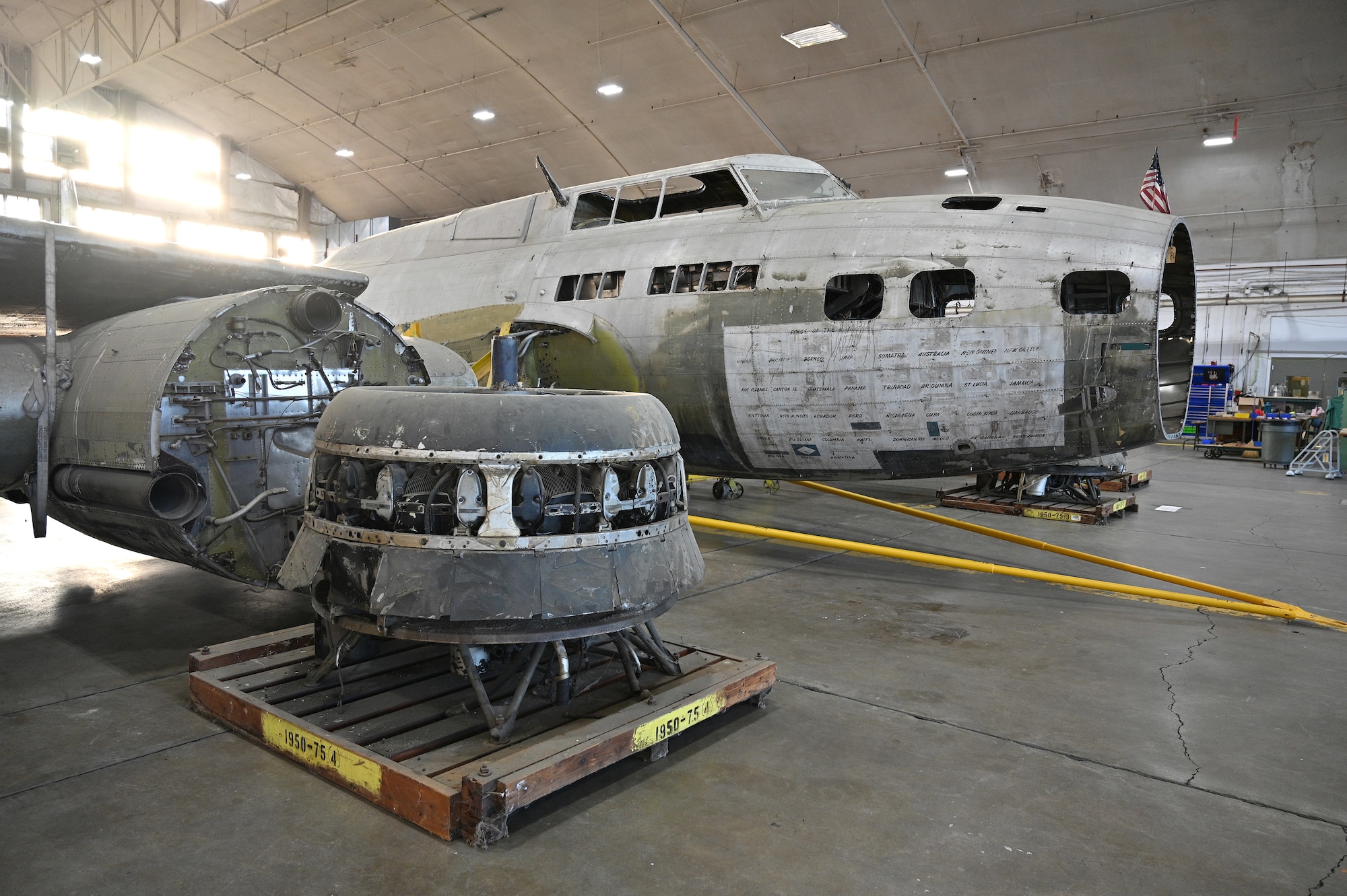 Boeing B-17D "The Swoose" restoration photo April 2023.