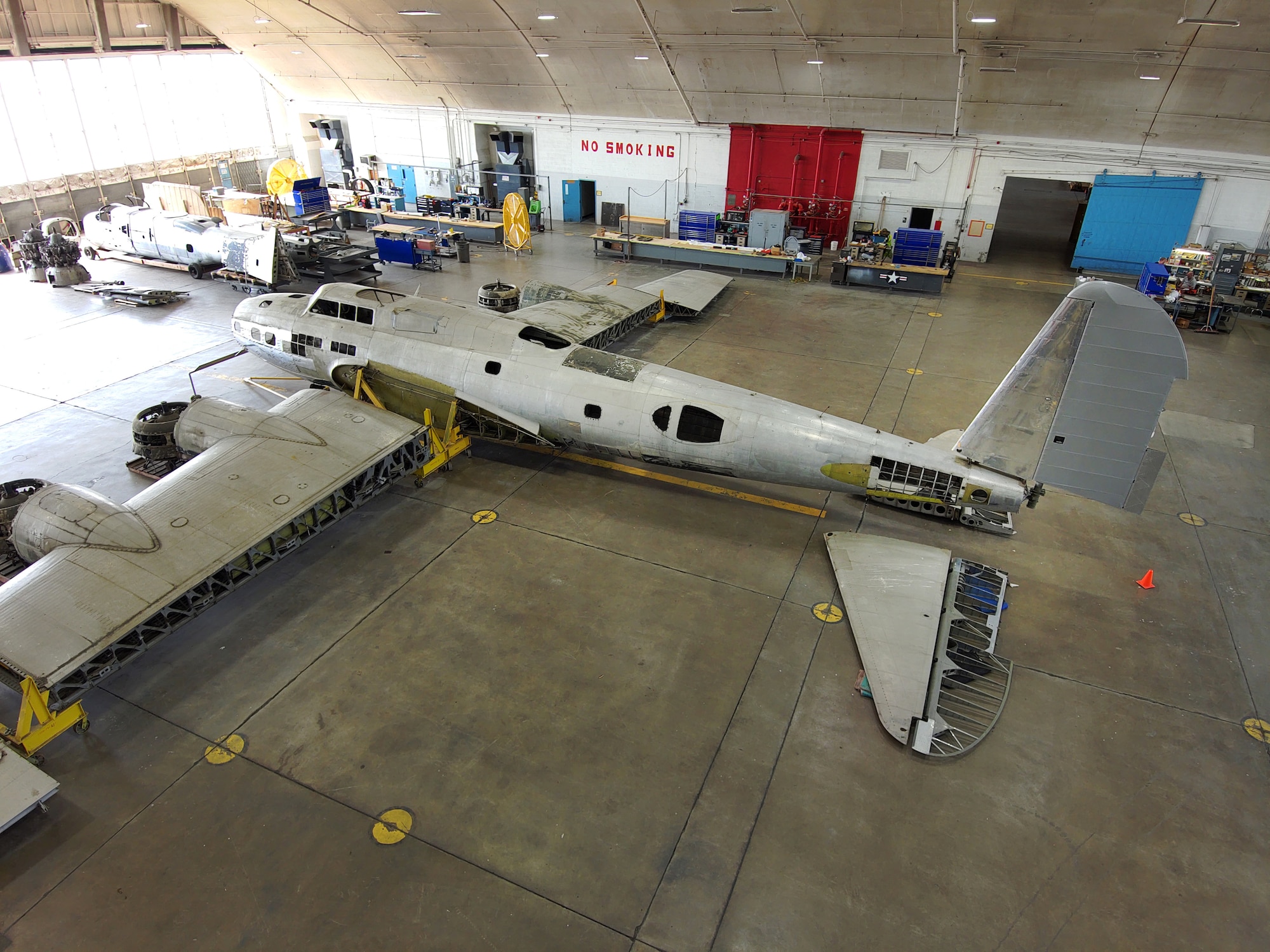 Boeing B-17D "The Swoose" restoration photo April 2023.