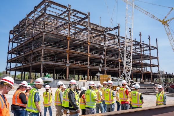 Engineering students from the University of Louisville take a group photo after their site visit to the Louisville VA Medical Center April 13, 2023.