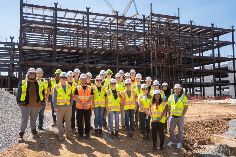 Engineering students from the University of Louisville take a group photo after their site visit to the Louisville VA Medical Center April 13, 2023.