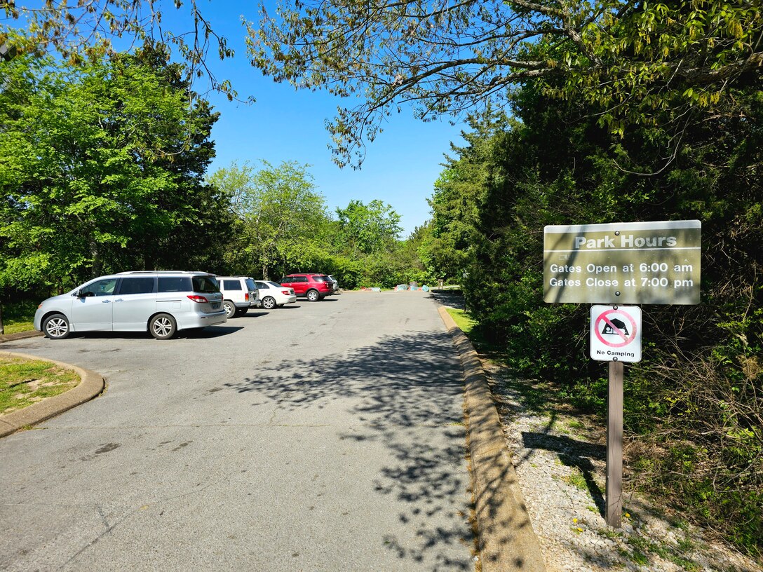 As part of the new traffic plan for the Anderson Road Day Use Area at J. Percy Priest Lake in Nashville, Tennessee, the U.S. Army Corps of Engineers Nashville District is restricting vehicular access into the parking lot of the Anderson Road Fitness Trail on Saturdays, Sundays, and holidays from Memorial Day to Labor Day. Pedestrian access at the trailhead will be permitted. (USACE Photo by John Baird)