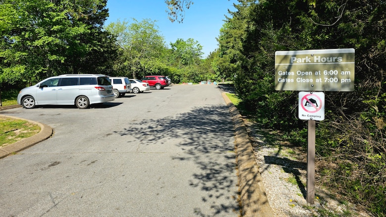 As part of the new traffic plan for the Anderson Road Day Use Area at J. Percy Priest Lake in Nashville, Tennessee, the U.S. Army Corps of Engineers Nashville District is restricting vehicular access into the parking lot of the Anderson Road Fitness Trail on Saturdays, Sundays, and holidays from Memorial Day to Labor Day. Pedestrian access at the trailhead will be permitted. (USACE Photo by John Baird)