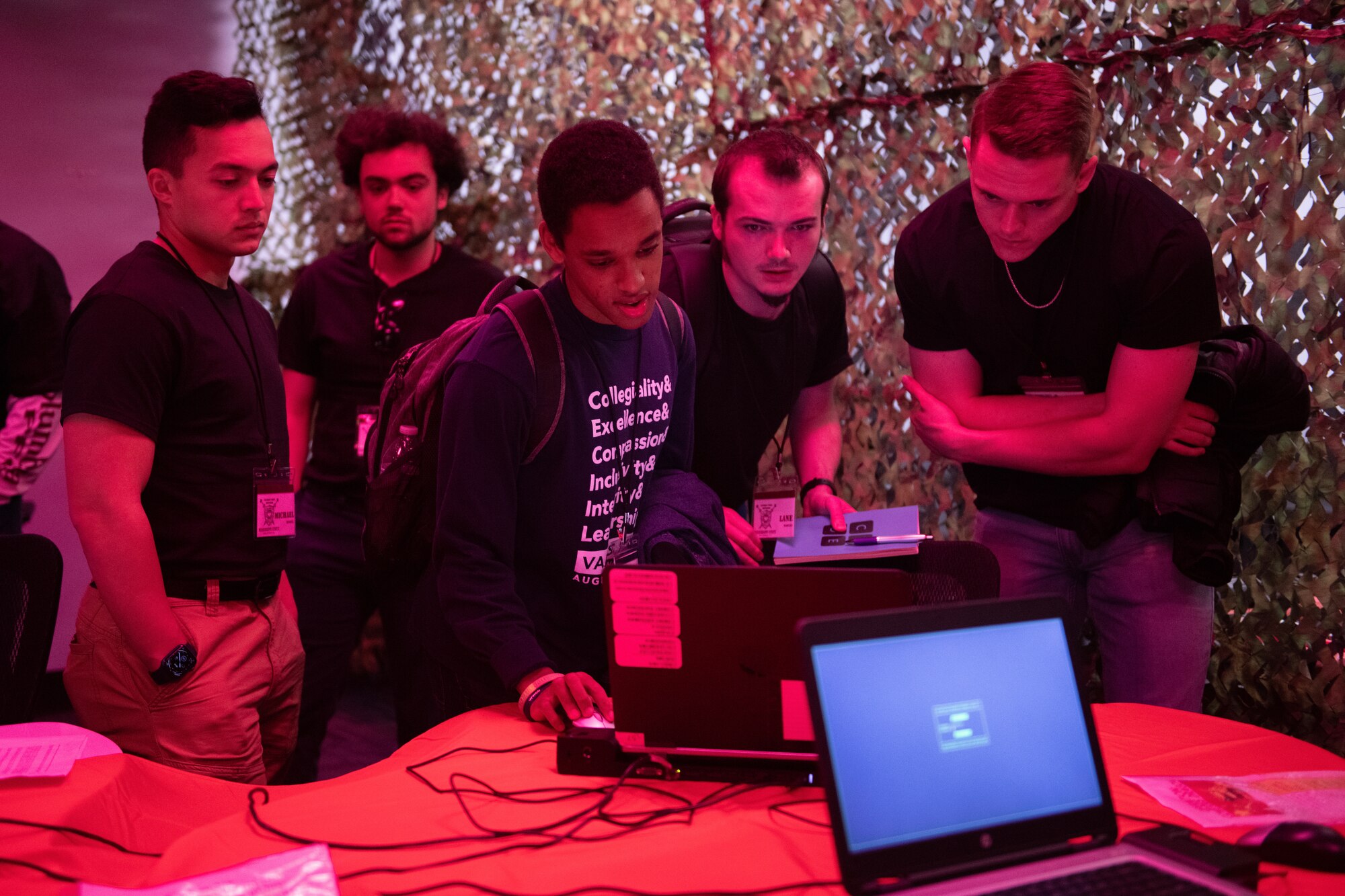 Mississippi State University students familiarize themselves with training equipment in the escape room at the 333rd Training Squadron at Keesler Air Force Base, Mississippi, March 16, 2023.