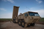 In this file photo, a U.S. Army Terminal High Altitude Area Defense launching station sits at the ready in Israel, March 4, 2019.