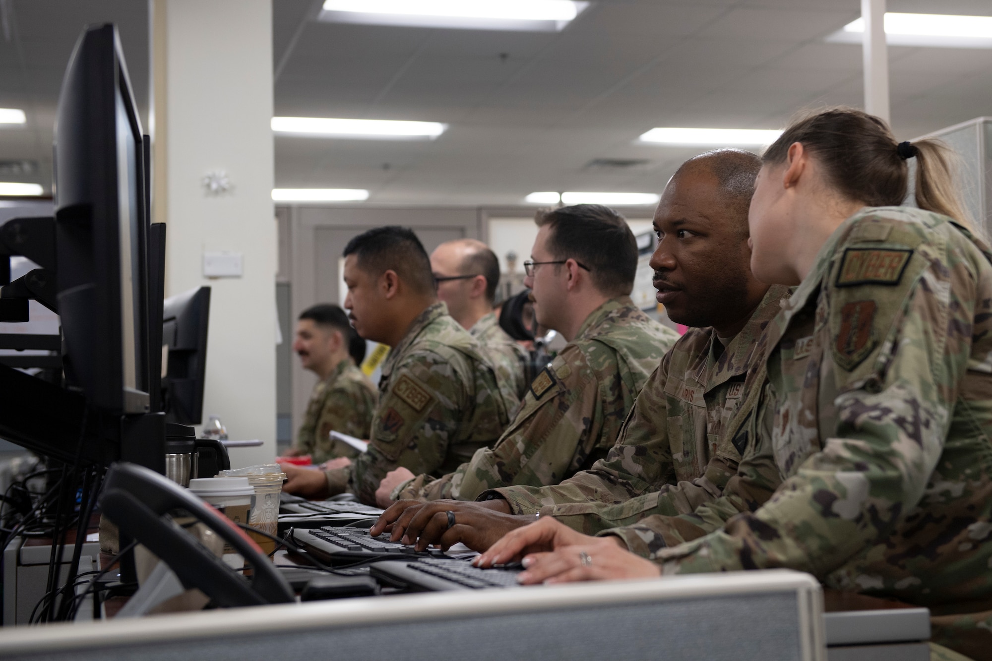 Air Force members of the 185th Cyber Operations Squadron and 805th Combat Training Squadron
