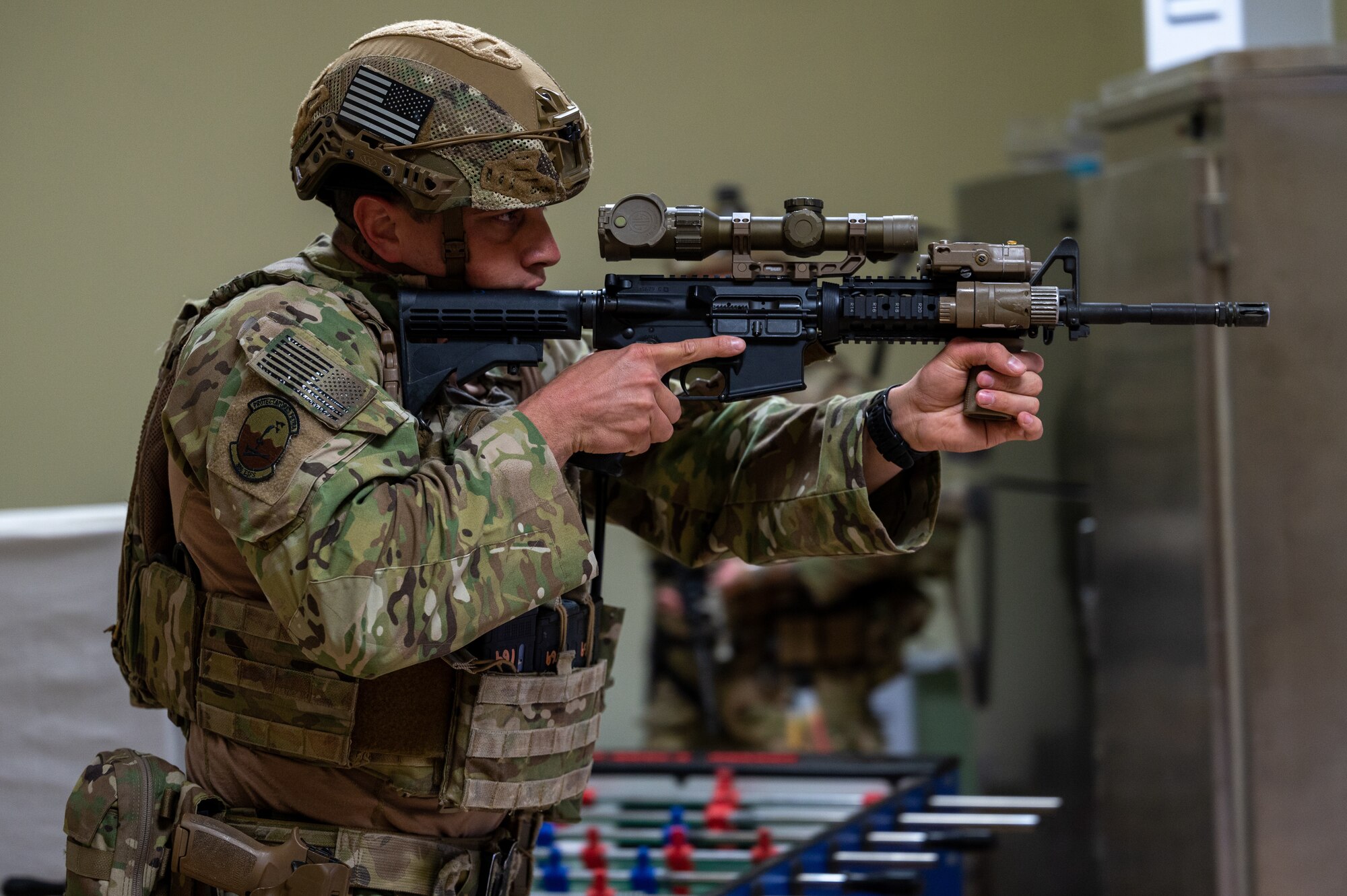 American, Italian, and Canadian forces participated in AASAB’s first coalition active shooter exercise on April 13, 2023.