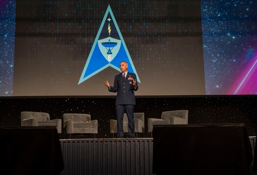  U.S. Space Force Lt. Gen. Stephen N. Whiting, Space Operations Command commander, delivered “The Way We Win” keynote during the 38th Space Symposium at the Broadmoor, Colorado Springs, Colo., April 20, 2023. Space Symposium attendees represent all sectors of the space community from multiple spacefaring nations; space agencies; commercial space businesses and associated subcontractors; military, national security and intelligence organizations; cyber security organizations to partner in the space domain. (US. Space Force photo by SSgt Jose A. Rodriguez Jr)