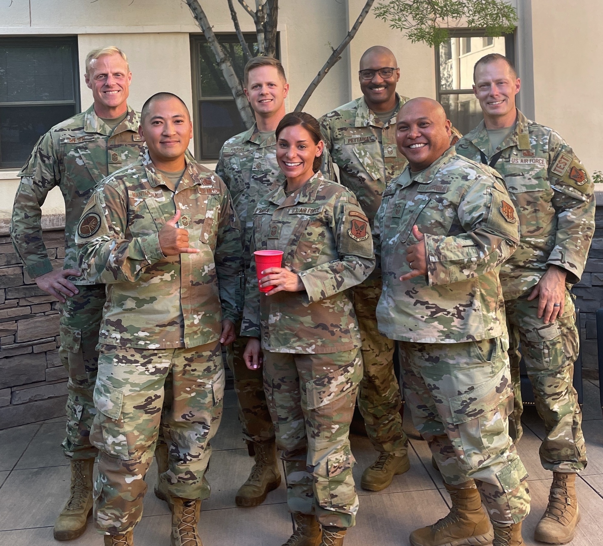 The November 2022 Air Force Operational Test and Evaluation Center Commander’s Summit, held at Headquarters AFOTEC, brought together senior enlisted leaders to focus on how to support and enhance the enlisted experience. Senior leaders included (front left to right) SMSgt. Matthew Mantanona, SMSgt. April Omara, SMSgt. Nicholas Gascon and (back left to right) Command CMSgt. Timothy Wieser from the Air Force Test Center, MSgt. Sean Haugen, SMSgt. Brian Pettaway, and AFOTEC Command CMSgt. Christopher Griste.