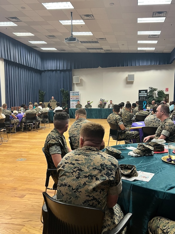 This year, Sexual Assault Prevention Response partners were guest speakers in attendance at a recent SAPR awards ceremony at Marine Corps Logistics Base Albany. Awards were also presented to SAPR victim advocates from MCLB Albany and Marine Corps Logistics Command. (U.S. Marine Corps photo by Jennifer Parks)