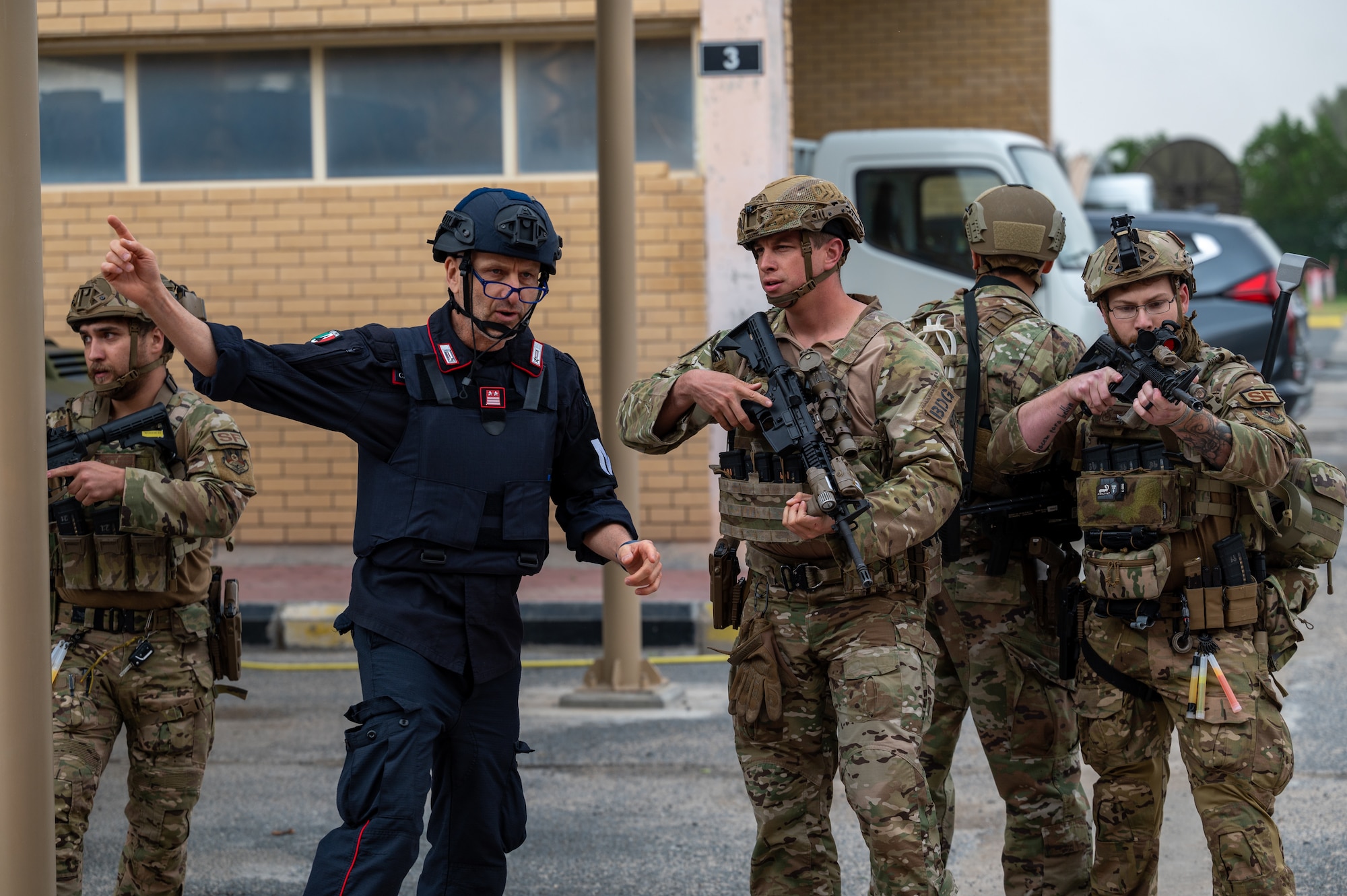 American, Italian, and Canadian forces participated in AASAB’s first coalition active shooter exercise on April 13, 2023.