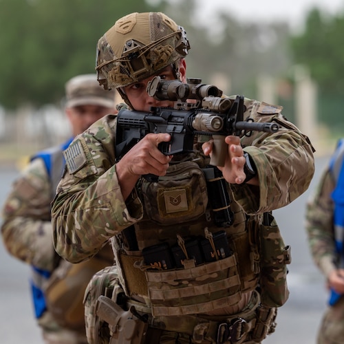 American, Italian, and Canadian forces participated in AASAB’s first coalition active shooter exercise on April 13, 2023.