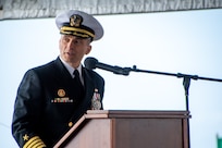 Cmdr. Jeffrey Chewning relieved Cmdr. John Mastriani as commanding officer of the Arleigh Burke-class guided-missile destroyer USS Roosevelt (DDG 80) during a change of command ceremony officiated by Capt. Ed Sundberg, Commodore, Destroyer Squadron 60, aboard the ship at Naval Station Rota, Spain, April 21, 2023.