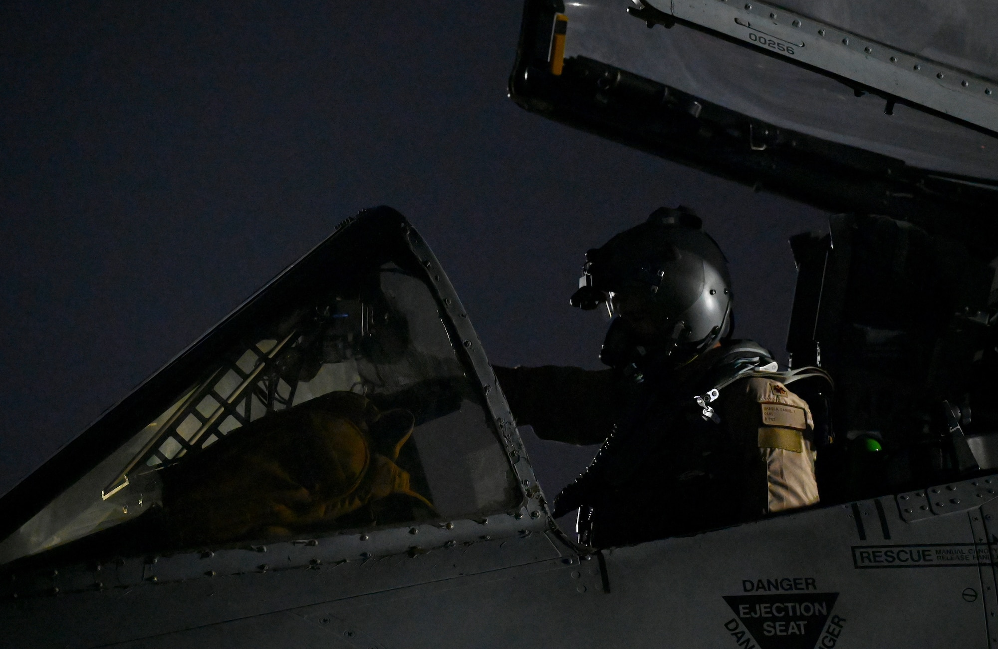 U.S. Air Force Maj. Daniel Harold, 75th Expeditionary Fighter Squadron pilot, prepares to taxi an A-10 Thunderbolt II prior to a combat sortie in the U.S. Central Command area of responsibility at Al Dhafra Air Base, United Arab Emirates, April 20, 2022. The deployment of A-10s in the region provides additional capability in the Middle East alongside fighter aircraft. This deployment ensures close air support specialists are able to build upon their skills in environments outside of the United States and ensure combat operations remain sharp across the force. (U.S. Air Force photo by Tech. Sgt. Alex Fox Echols III)