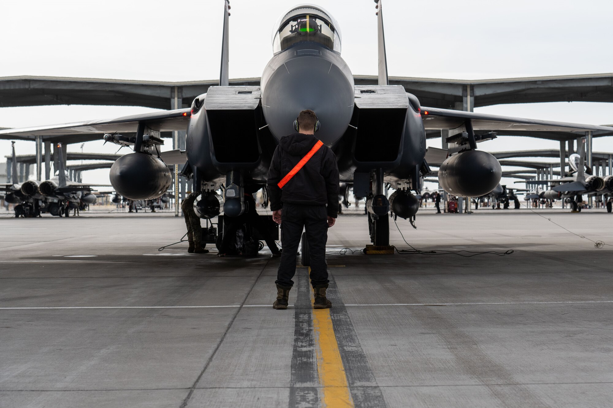 Airmen perform pre-flight checks