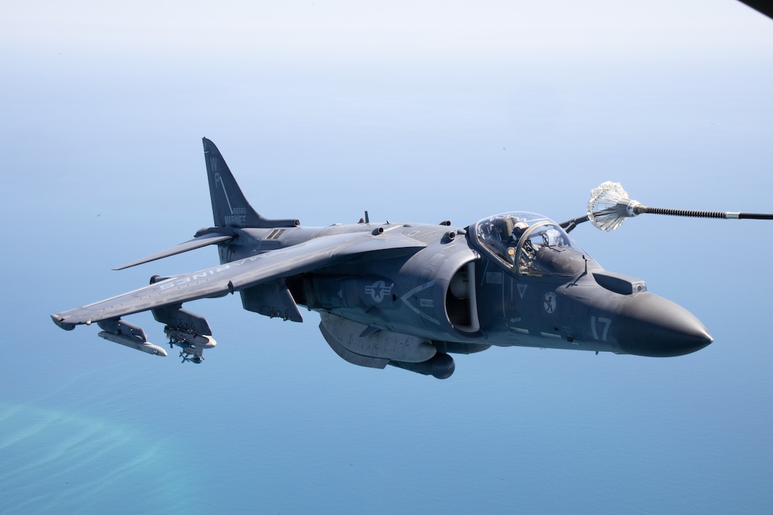 VMGR-252 conducted fixed-wing aerial-refueling training with VMA-223 to increase proficiency in aerial refueling. VMGR-252 and VMA-223 are subordinate units of 2nd Marine Aircraft Wing, the aviation combat element of II Marine Expeditionary Force. (U.S. Marine Corps photo by Staff Sgt. Theodore Bergan)