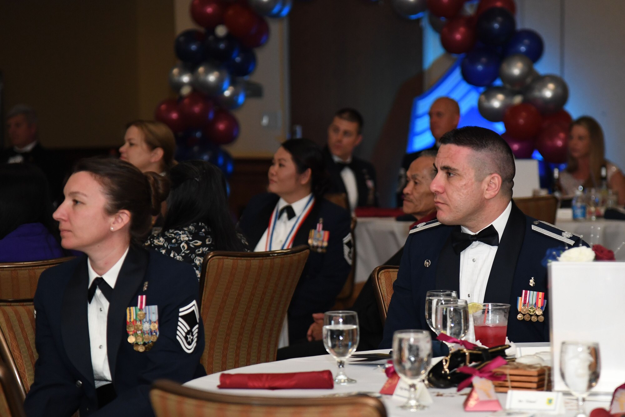 Keesler personnel attend the Chief Master Sergeant Recognition Ceremony inside the Bay Breeze Event Center at Keesler Air Force Base, Mississippi, April 20, 2023.