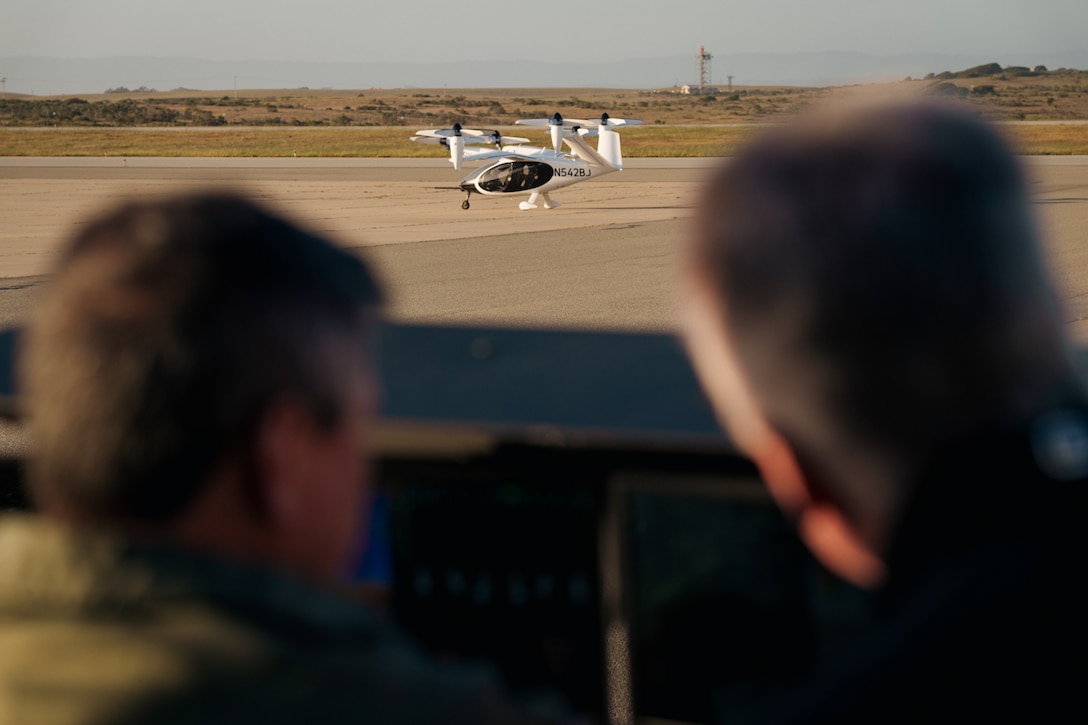 The Joby S4 is a five-seat electric vertical takeoff and landing (eVTOL) aircraft. AFWERX Agility Prime announced April 25, 2023, that it has entered into a third extension of its Small Business Innovation Research (SBIR) Phase III contract with Joby. The extension enables options for Joby to deliver up to nine of its low acoustic signature, zero-operating emissions S4 aircraft to the Air Force and other government partners. The first two Joby aircraft will be delivered to Edwards Air Force Base, Calif., before March 2024. (Courtesy photo)