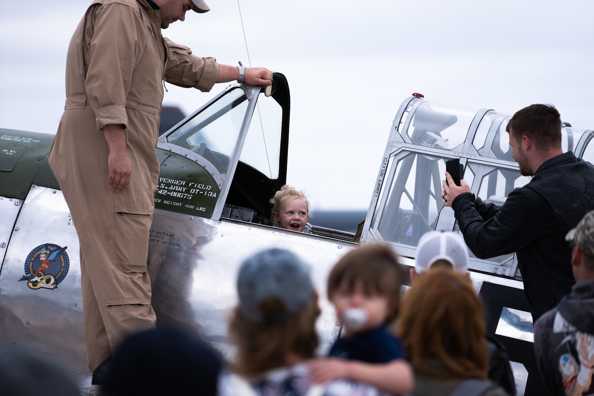 Air show attendees enjoy venders, booths and static displays during the 2023 Dyess Big Country Air Fest on Dyess Air Force Base, Texas, April 22, 2023. More than 30,000 event goers attended the one-day event highlighting the best of America’s only Lift and Strike base, Air Force heritage and Dyess community partners. The air show featured the F-22 Raptor demo team, U.S. Air Force Academy Wings of Blue, U.S. Army Golden Knights, WW II heritage flight and B-1B Lancer and C-130J Super Hercules fly overs. (U.S. Air Force photo by Airman 1st Class James Hall)