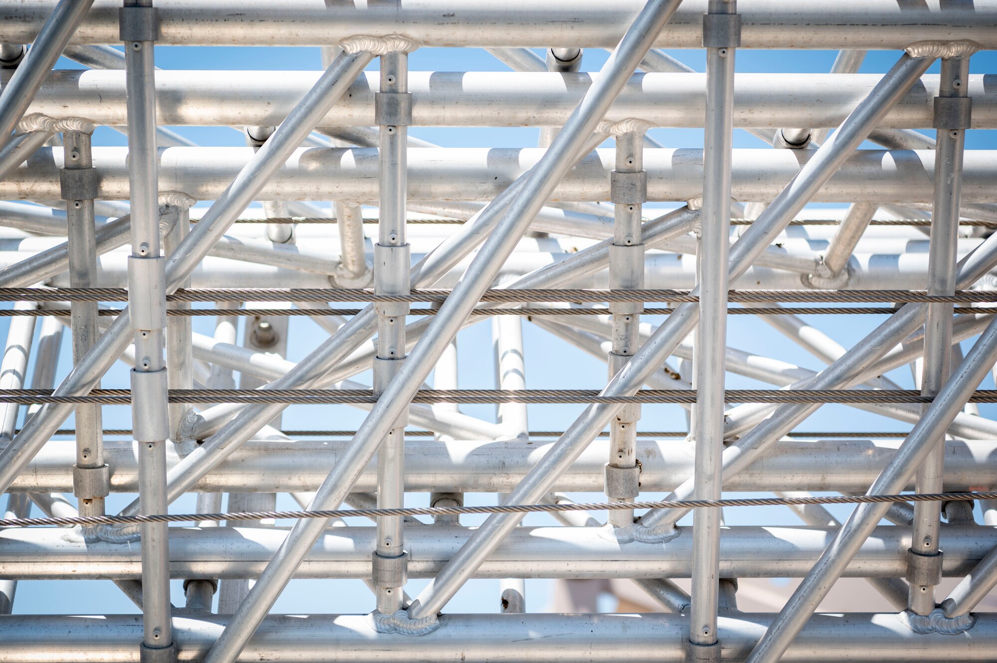 A new tower is positioned for installation at Cargo City, Kuwait, April 19, 2023.