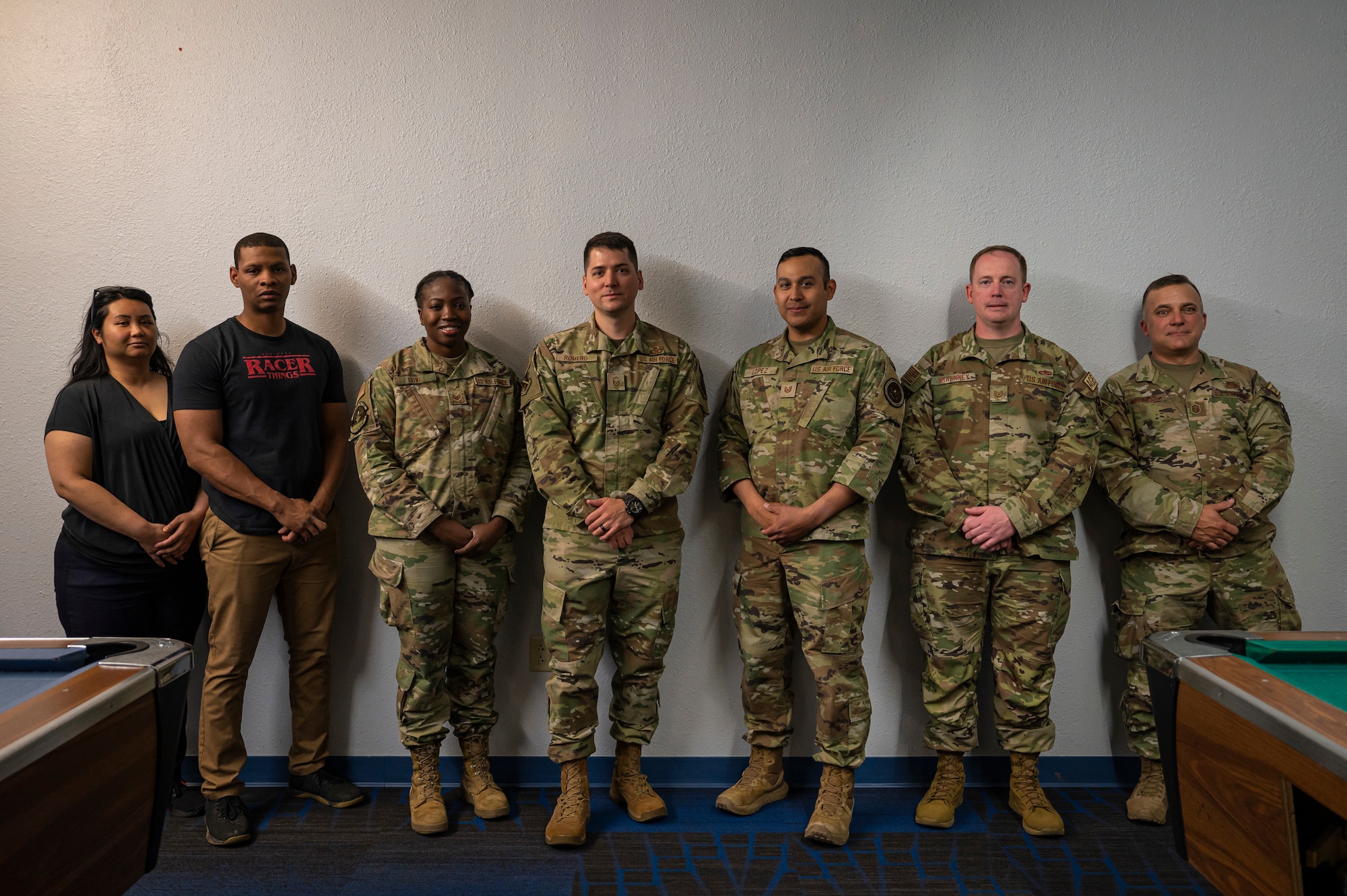 A group poses for a photo.