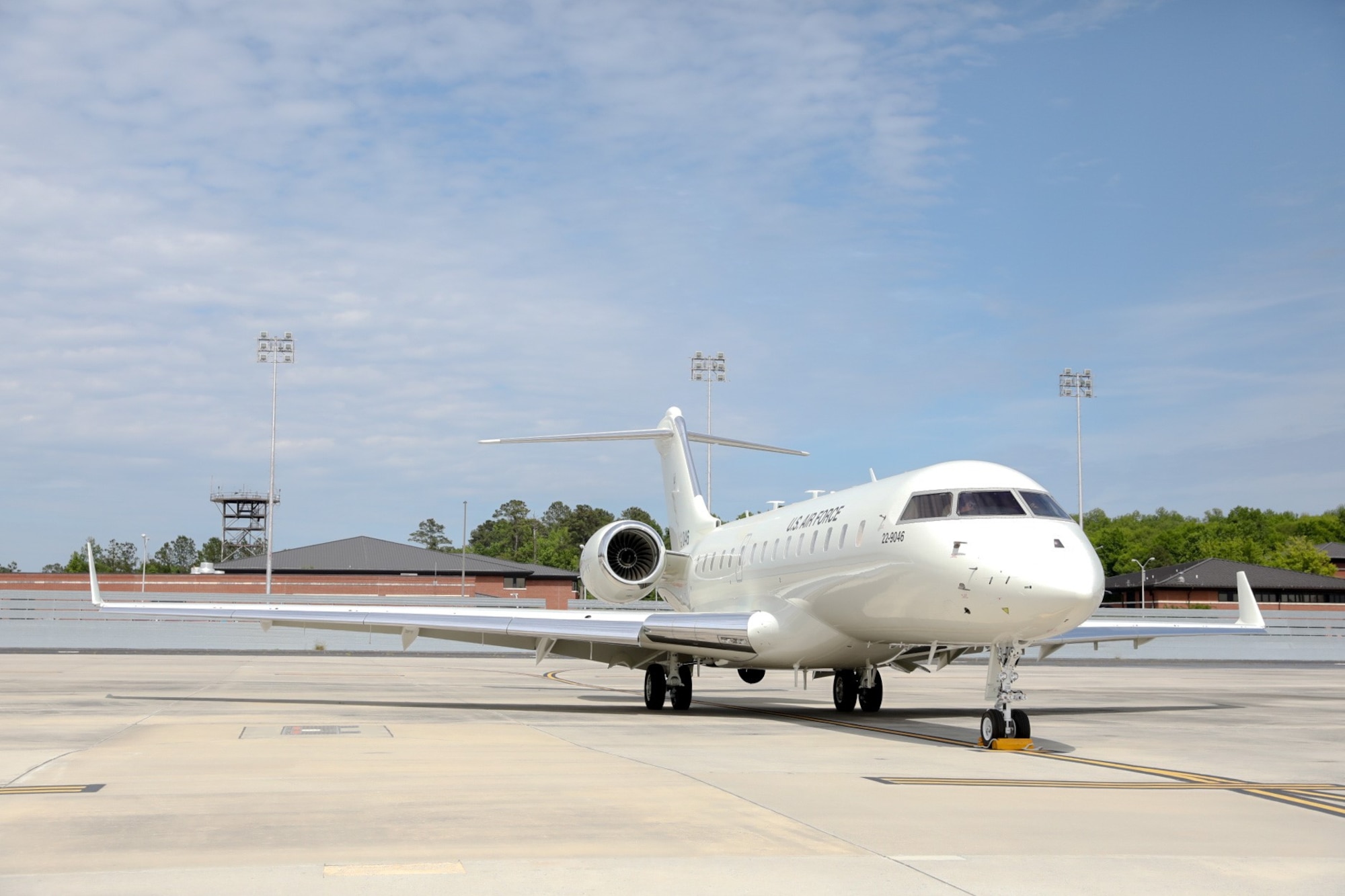 Airplane parked on a runway