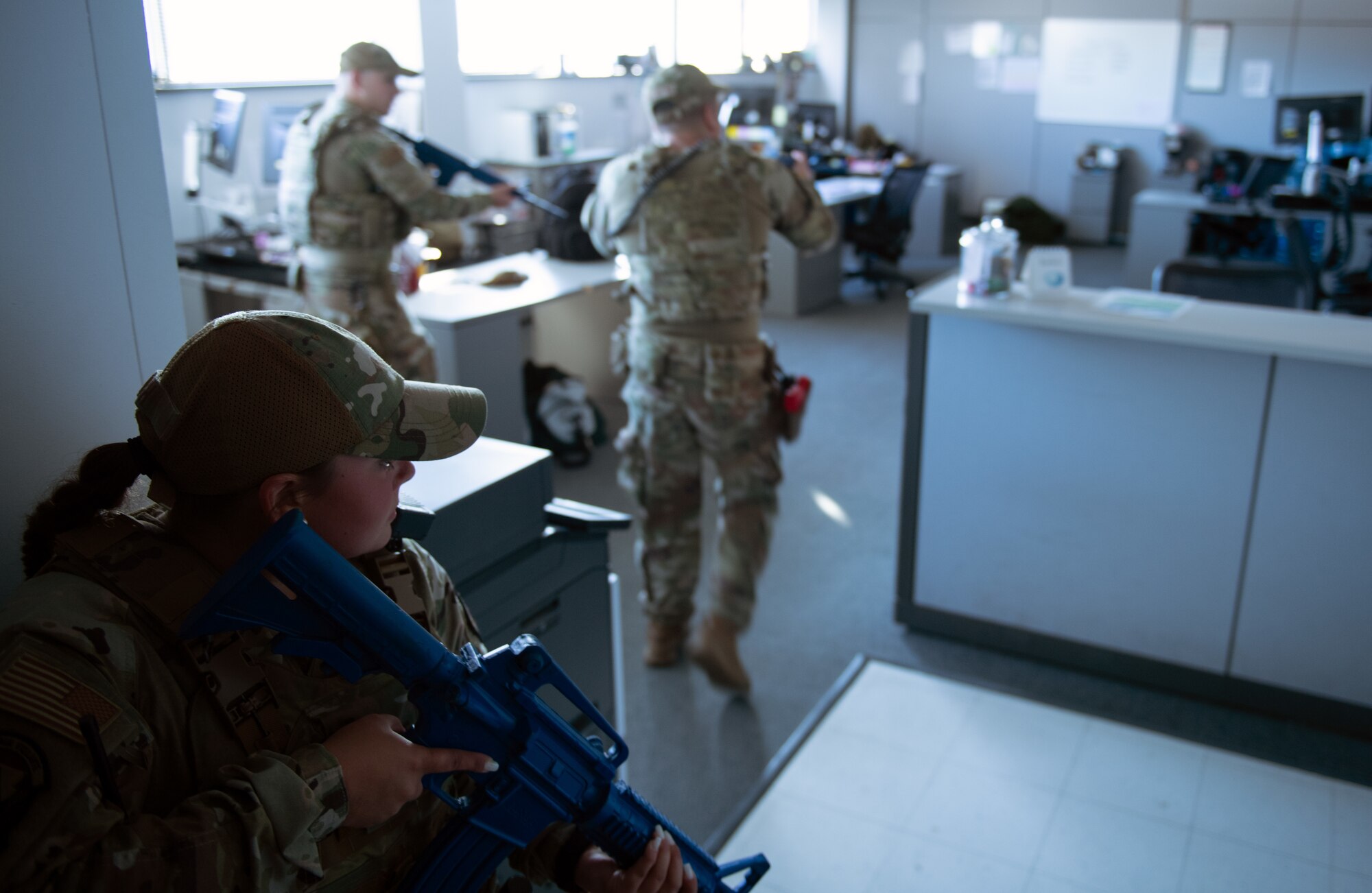 193rd Special Operations Wing Airmen participate in a mission assurance exercise April 13, 2023 in Middletown, Pennsylvania.