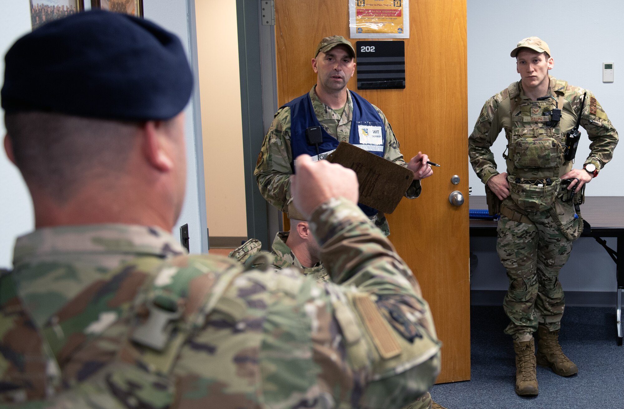 193rd Special Operations Wing Airmen participate in a mission assurance exercise April 13, 2023 in Middletown, Pennsylvania.