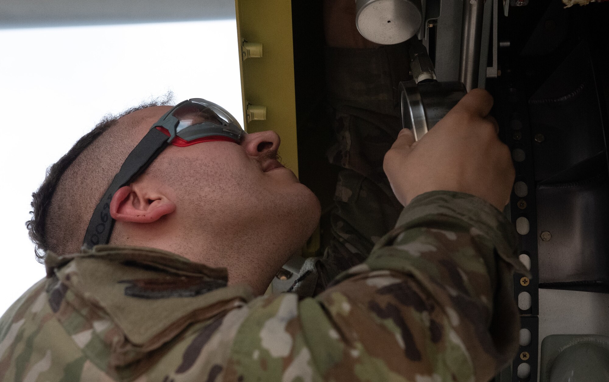 193rd Special Operations Wing Airmen completed their first inspection of an MC-130J Commando II refueling pod April 15, 2023 in Middletown Pennsylvania.