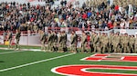 Friends, family and colleagues gathered together April 16, 2023, at Memorial Stadium in Lincoln, Nebraska, for a send-off ceremony for 131 Nebraska National Guard Soldiers of Alpha Company, 2-134th Infantry Battalion (Airborne). Nebraska Governor Jim Pillen, U.S. Senators Deb Fischer and Pete Ricketts, Lincoln Mayor Leirion Gaylor Baird and Nebraska National Guard leaders thanked the Soldiers and their families and remarked on the unique mission they will have during the unit's first deployment. The company will be deployed to the Horn of Africa for close to a year. (U.S. Army National Guard photos by Sgt. Gauret Stearns)