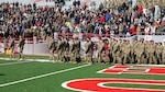 Friends, family and colleagues gathered together April 16, 2023, at Memorial Stadium in Lincoln, Nebraska, for a send-off ceremony for 131 Nebraska National Guard Soldiers of Alpha Company, 2-134th Infantry Battalion (Airborne).